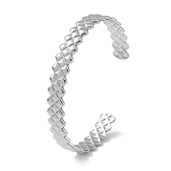 Нержавеющая Сталь Цвет 304 женские браслеты-манжеты из нержавеющей стали, ромб, цвет нержавеющей стали, внутренний диаметр: 2-3/8 дюйм (6 см)