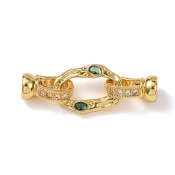 Настоящее золото 18K Латунные микро проложить кубического циркония раз за застежками, без кадмия и без свинца, стойки покрытие, долговечный, текстурированный овал, реальный 18 k позолоченный, 33 мм, Прямоугольник: 11x16x2 мм