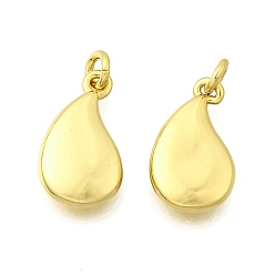 Teardrop Латунь прелести, стойки покрытие, прочное покрытие, без кадмия и без свинца, реальный 18 k позолоченный, с целью перехода в кольце, слеза, 14.5x7.5x2.5 мм, отверстие : 2 мм