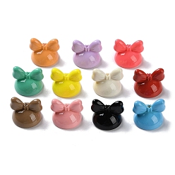 Mixed Color Baking Paint Opaque Acrylic Beads, Bowknot, Mixed Color, 20x17x18.5mm, Hole: 2mm