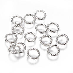 Нержавеющая Сталь Цвет Устойчивые к потускнению 304 витые открытые соединительные кольца из нержавеющей стали, круглые, цвет нержавеющей стали, 7.5~8x1.5 мм, внутренний диаметр: 5.5 мм