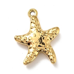 Золотой Вакуумное покрытие pvd 201 полировка машин из нержавеющей стали подвески, морская звезда, золотые, 18.5x14.5x3.5 мм, отверстие : 1.4 мм