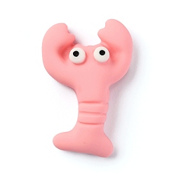 Pink Resin Cabochons, Lobster, Pink, 29x19.5x9mm
