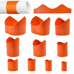 Orange 10Pcs Artificial Leather Pipe Saddle Template Cutting Guide, Orange, 45~160x90~695x1.5mm