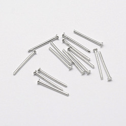 Platin Farbe Anlaufgeschützte rhodinierte 925 Sterling Silber Ohrringe Zubehör, Platin Farbe, 10x1 mm, Stift: 0.6 mm