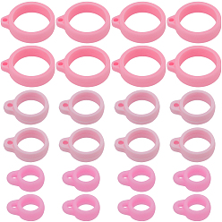 Pink 60шт 3 стиль силиконовый кулон, для изготовления электронных стилусов и зажигалок, розовые, 16~29x12~24.5x6~7 мм, отверстие : 2.5~3 мм, внутренний диаметр: 8~20.5 мм, 20 шт / стиль