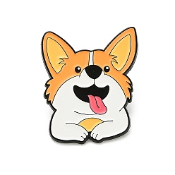 Оранжевый Булавки с эмалью для собак, булавки для лацканов из сплава для одежды рюкзака, оранжевые, 34x28.5 мм