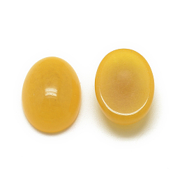 Gold Natural White Jade Cabochons, Dyed, Oval, Gold, 18x13x5mm