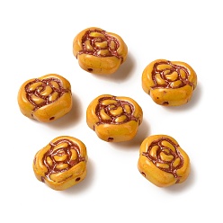 Золотистый Непрозрачные бусины лэмпворк, роза, золотые, 13x8 мм, отверстие : 1 мм, Около 58~70 шт / 100 г