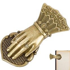 Античная Бронза Зажим для закладки в форме руки из сплава, с бархатными мешками, античная бронза, 102x50x31.5 мм, отверстие : 4.5 мм