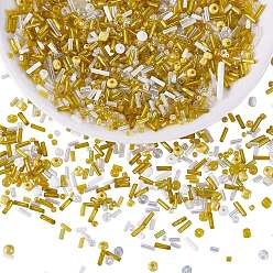 Желтый Стеклянные бусины, рис, трубка и рассыпной, разнообразные, набор для изготовления ювелирных изделий из браслета своими руками, желтые, 1.5~4.5 мм, 30 г / мешок