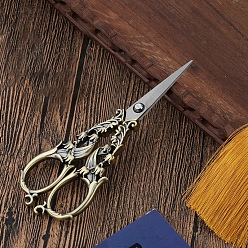 Античная Бронза Ножницы из нержавеющей стали колокольчик, ножницы для вышивания, швейные ножницы, античная бронза, 145x55x4.8 мм