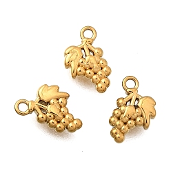Винограды 304 прелести нержавеющей стали, ионное покрытие (ip), золотые, винограды, 8x5.5x2 мм, отверстие : 1 мм