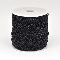 Black Electroplate Iron Curb Chains, Unwelded, with Spool, Lead Free & Nickel Free, Black, 5x3x1mm, about 164.04 Feet(50m)/roll