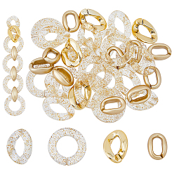 (52) Непрозрачная лаванда 120шт 4 соединительные кольца из пластика и акрила sytle ccb, разъемы для быстрой связи, для изготовления ювелирных цепочек, твист и кольцо и овал, разноцветные, 23~31.5x16~31.5x4.5~9 мм, внутренний диаметр: 7.5~17x15~17 мм, 30 шт / стиль