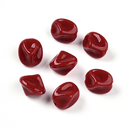Темно-Красный Непрозрачные акриловые бусины, овальные, темно-красный, 12x10.5x10.5 мм, отверстие : 1.8 мм, Около 961 шт / 500 г