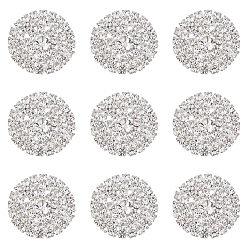 Серебро 12 Кабошоны из сплава со стразами, плоско-круглые, аксессуары для одежды, серебряные, 26x6 мм