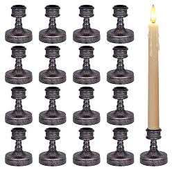 Saddle Brown 24Pcs Plastic Tall Candlestick Holder, Pillar Candle Centerpiece, Perfect Home Party Decoration, Saddle Brown, 5.6x7cm