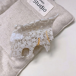 Белый Дым Заколки для волос из ацетата целлюлозы (смолы) в виде когтей леопард, серый, 90x55 мм