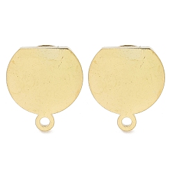 Золотой Полукруглое ионное покрытие (IP) 304 фурнитура для сережек-гвоздиков из нержавеющей стали, с петлей, золотые, 10.5x9.5 мм, отверстие : 1.2 мм, штифты : 0.8x11 мм