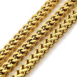 Золотой Ионное покрытие (ip) 304 бордюрные цепи из нержавеющей стали, несварные, с катушкой, золотые, 6x4x4 мм