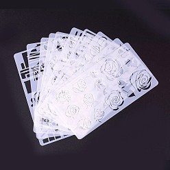 White Kids Cartoon Plastic Hollow Drawing Stencil, Reusable Drawing Template For Kids DIY Scrapbooking, School Projects, White, 17.6x9.6x0.03cm, about 10pcs/set