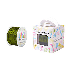 Цвет Оливы Нейлоновая нить, для китайского решений узлов, круглые, оливковый, 1 мм, о 100yards / рулон (91.44 м / рулон), 300 фут / рулон