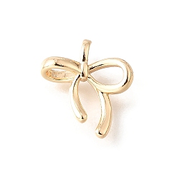 Настоящее золото 14K Латунные подвески, бантом прелести, долговечный, без кадмия и без свинца, стойки покрытие, реальный 14 k позолоченный, 15x13x3.5 мм, отверстие : 3.8 мм