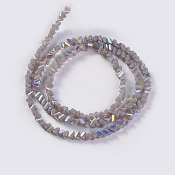 Thistle Electroplate Glass Beads Strands, AB Color Plated, Triangle, Thistle, 2.2~3x3~4.7x2~3mm, Hole: 0.7mm, about 171~181pcs/strand, 12.4 inch~14.84 inch(31.5~37.7cm)
