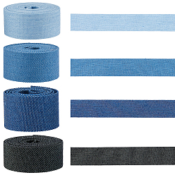 (52) Непрозрачная лаванда 8m 4 цвета полиэфирные ленты, джинсовая ткань, аксессуары для одежды, разноцветные, 1 дюйм (25 мм), около 2.19 ярдов (2 м) / комплект