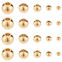 Light Gold 200Pcs 5 Sizes Brass Spacer Beads, Round, Light Gold, 2~6x1.5~5mm, Hole: 1~2mm