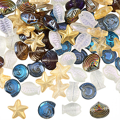 (52) Непрозрачная лаванда 100 шт. 4 стили гальванических стеклянных бусин, разнообразные, разноцветные, 12~14x10~15x4.5~10 мм, отверстие : 1 мм, 25 шт / стиль