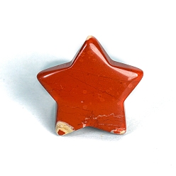 Red Jasper Natural Red Jasper with Brass Drawer Knobs, Star Drawer Pulls Handle, for Home, Cabinet, Cupboard and Dresser, 30mm, 25mm
