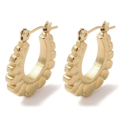 Золотой Сердце 201 женские серьги-кольца в форме полукольца из нержавеющей стали, с 304 штифта из нержавеющей стали, золотые, 23x3 мм