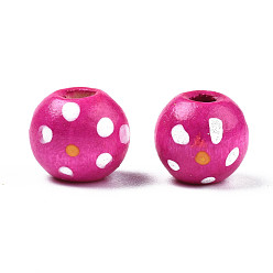 Камелия Бусины из натурального дерева, круглый в горошек, камелия, 9~10.5x8~9 мм, отверстие : 2.5~3.5 мм, Около 3700 шт / 1000 г