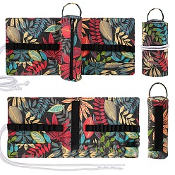 Лист Сумка для хранения вязальных спиц из ткани, портативный органайзер для крючков для путешествий, Чехол-держатель для спиц для переноски принадлежностей для вязания крючком, лист, 37x17.5 см