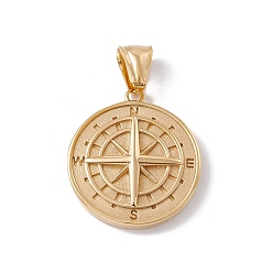 Золотой Вакуумное покрытие pvd 304 подвески из нержавеющей стали, прелести компаса, золотые, 28.5x25.5x5 мм, отверстие : 4x8 мм