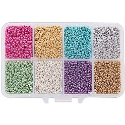 Mixed Color FGB 13/0 Grade A Dyed Glass Seed Beads, Round, Mixed Color, 2.3x1.5mm, Hole: 1mm, about 3300pcs/color, about 26400pcs/box