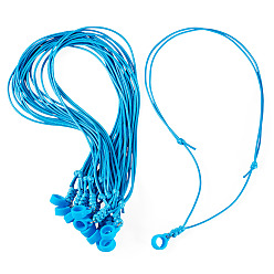 Темно-Голубой 12шт. вощеный полиэстеровый шнур для ручки, с силиконовыми кольцами, зажимы для ручек, глубокое синее небо, 783 мм