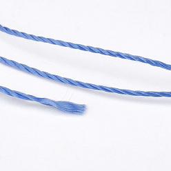 Dodger Blue Polyester Thread, for Custom Woven Jewelry Making, Dodger Blue, 0.2mm, about 1000m/roll