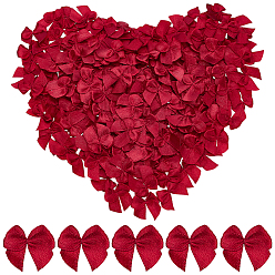 Темно-Красный Тканые аксессуары ручной работы, бант из полиэфирной ленты, темно-красный, 25x25 мм