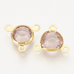 чертополох Стеклянные прелести, с 304 вывод из нержавеющей стали, плоско-круглые, граненые, золотые, чертополох, 12x13x4 мм, отверстие : 1.5 мм