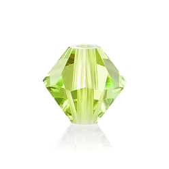50540 Limecicle Хрустальные бусины preciosa®, чешский хрусталь, биконус(451 69 302 рондель), 50540 лаймцикл, 3 мм, отверстие : 0.8 мм
