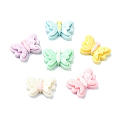 Бабочка Макарун цветная непрозрачная смола декодирование кабошонов, разноцветные, бабочка, 10x14x5 мм