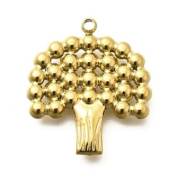Дерево Ионное покрытие (ip) 304 подвески из нержавеющей стали, золотые, дерево, 21x18x3 мм, отверстие : 1.4 мм