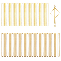 Золотой 60 шт 2 стили латунные подвески, полый, прямоугольник амулеты, золотые, 40x3x0.5~1 мм, внутренний диаметр: 38x1 мм, 30 шт / стиль