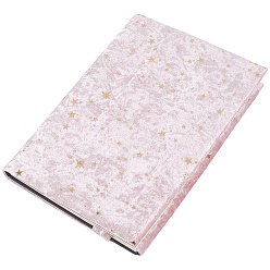 Pink Бархатная обложка книги, с звезды шаблон, прямоугольная книжная обложка, розовые, 217x168x4.5 мм
