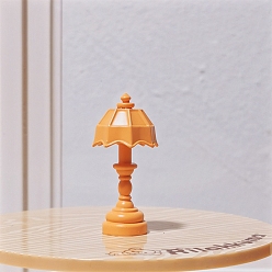 Оранжевый Модель настольной лампы из сплава, аксессуары для домашнего кукольного домика с микро-ландшафтом, притворяясь опорными украшениями, оранжевые, 14x43 мм