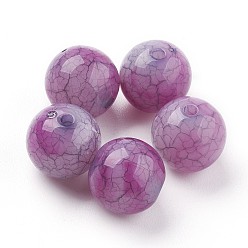 Средняя Орхидея Бисера треск акриловые, имитация нефрита, круглые, средне орхидеи, 11~11.5 мм, Отверстие : 2 мм , около 520 шт / 500 г