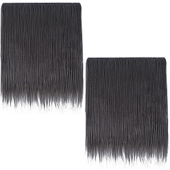 Black 2Pcs Faux Fur Squares Fabric, for Crafts, Sewing, Costumes, Seat Pads, DIY Crafts Christmas Gnomes Decors, Black, 250x250x1.5mm